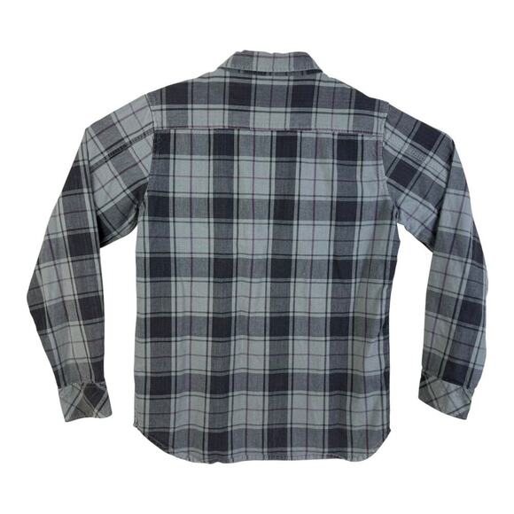 Fourstar Flannel Shirt Mens Medium Gray Purple Plaid Street Pirate Skate - Picture 7 of 16